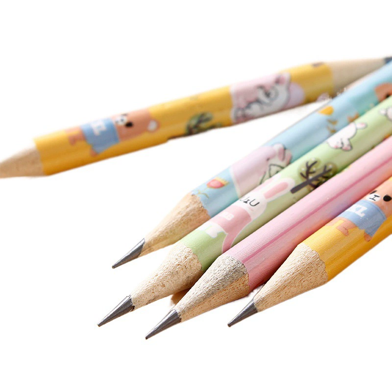 Карандаш HB из тополиного дерева, прямые поставки с завода, для начальной школы и детского сада, письменный инструмент, мультяшный дизайн, милые детские школьные принадлежности