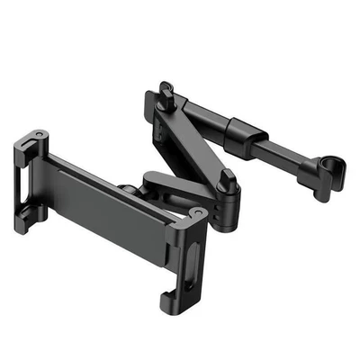 Cross-Border Car Rear Seat Bracket, Retractable and Foldable Car Mount, Universal for Mobile Phones and Tablets, Car Headrest Support Bracket (Car phone holder) - pure-black-stretch-type