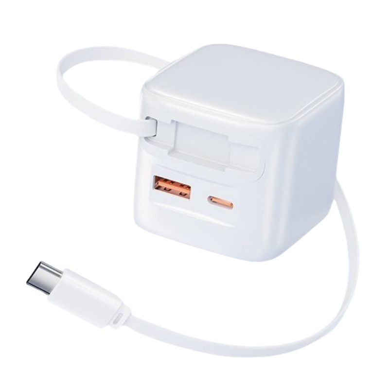 Apple 16/15/14 Huawei 携帯電話に適した 30W 高速充電マルチポート内蔵格納式充電ケーブル充電器ヘッド|undefined