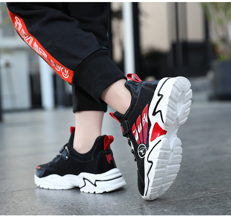 Children's Net Face Four Seasons Boys Sports Casual Shoes Wings Lightweight Water Pattern Bottom Student Shoes display picture 9