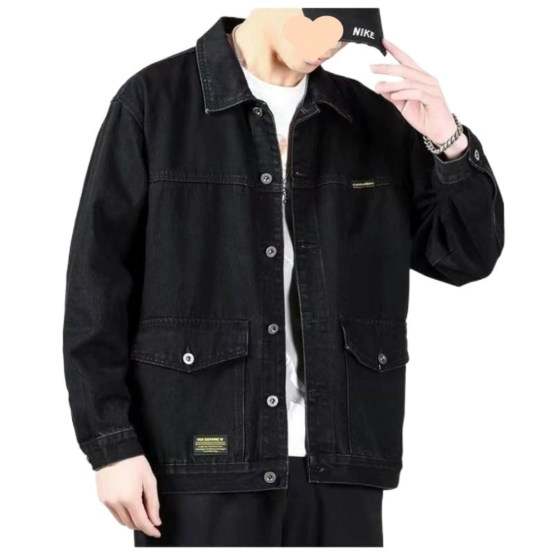 Spring elite denim men's trend jacket for leisure, oversize, plus size