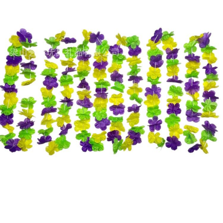 Carnaval de música verde púrpura amarillo poliéster tela corolla de flores 24 pares de pétalos de diámetro 6.5 cm corolla de flores de pétalos de simulación