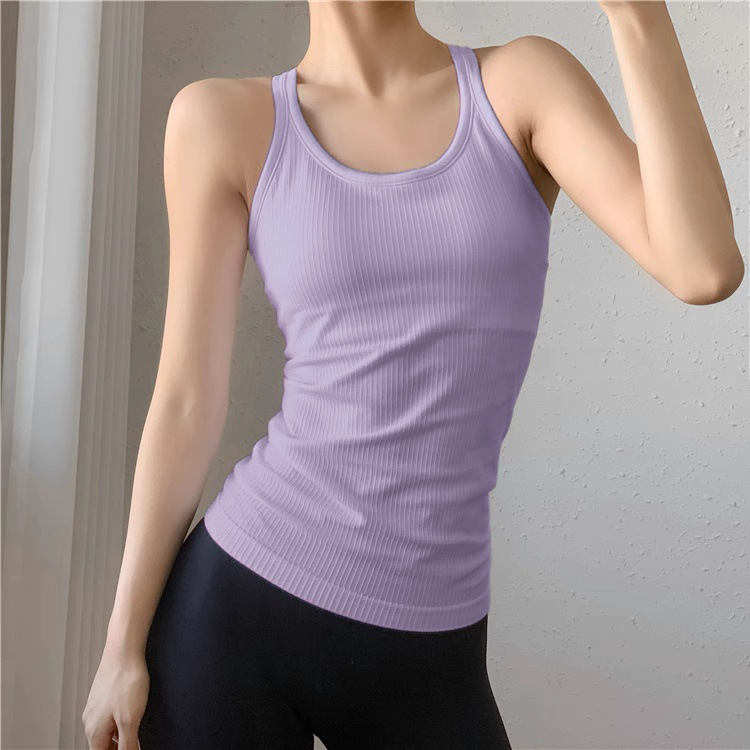 Camiseta sin mangas acanalada al por mayor, estilo yoga, deportiva, ajustada, estilo lululemon, lw1cjus