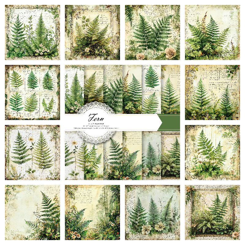 12 hojas colección de portapapeles transfronterizos portapapeles material de libro de papel papel de fondo papel de patrón DIY álbum de fotos papelería image 10