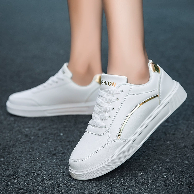 Трансграничная женская обувь, обувь для досок, белые туфли, весенние кроссовки с низкой кожаной поверхностью, удобная повседневная обувь на плоской подошве