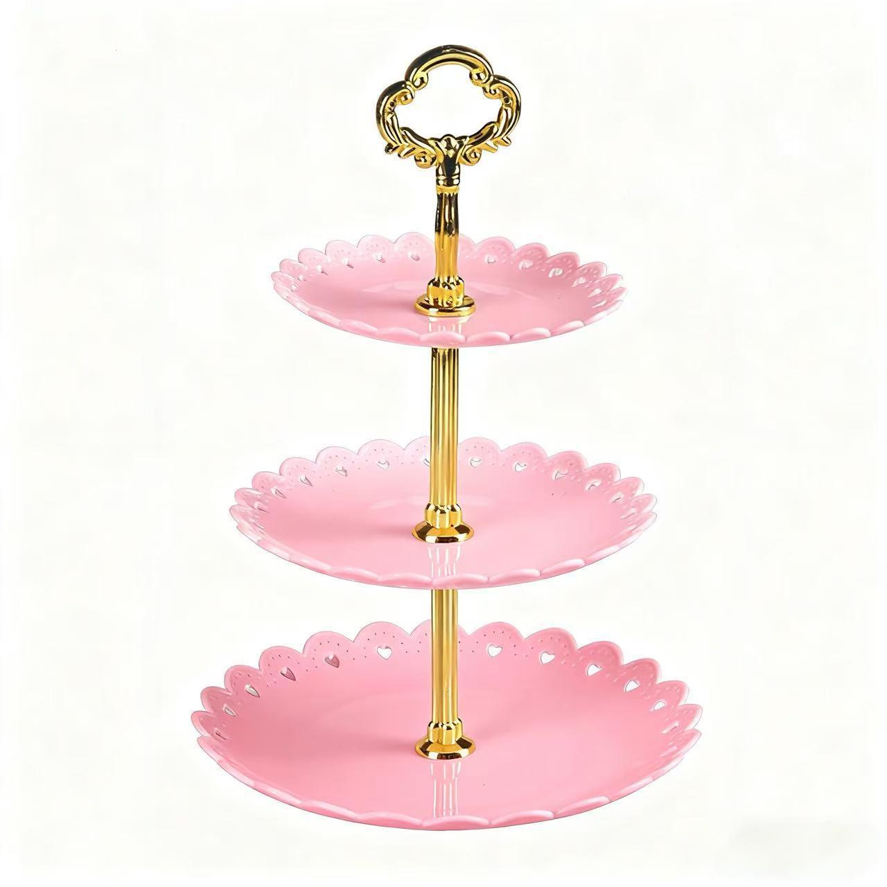 Plato de fruta Mesa de postre europeo plato de fruta de tres capas soporte de pastel estante de aperitivos fiesta de bodas plato de caramelo plato de plástico plato de fruta seca