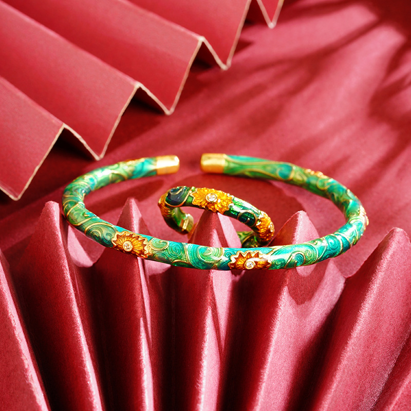 Vietnam Shajin Gufa arder azul palacio estilo esmalte pulsera de esmalte de alta calidad mujer no se desvanecerá fabricantes de joyas