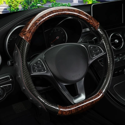 carbon fiber leather steering wheel — Steering wheel cover