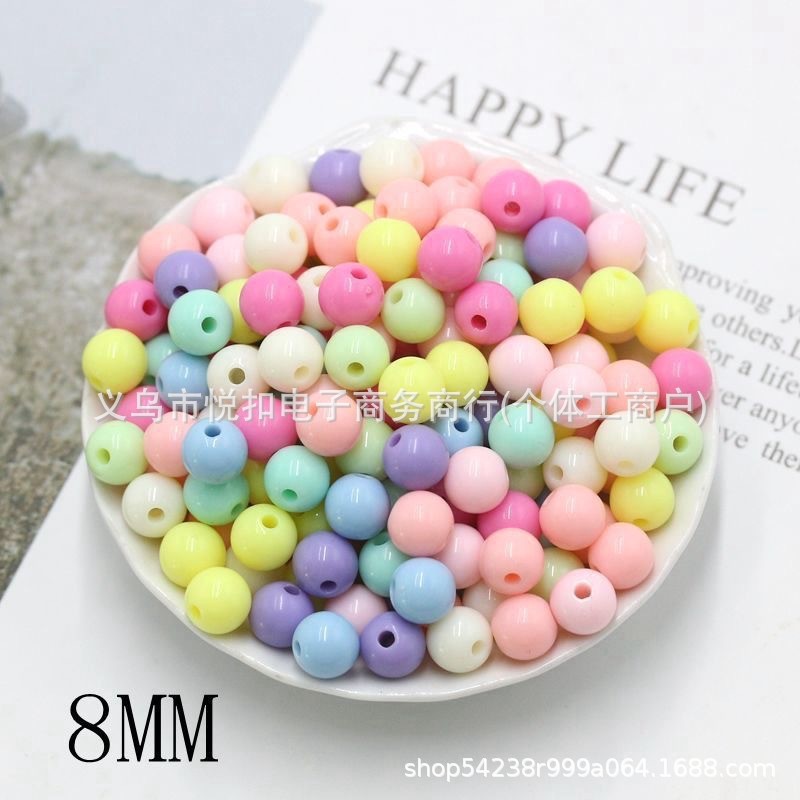 Macaron color DIY material 6*9 barrel beads rice beads loose beads small rice beads large hole handmade beaded jewelry accessories wholesale