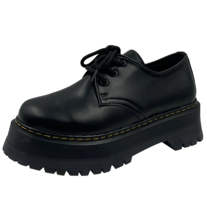 Туфли Martens на платформе из кожи — английский/британский стиль, модель 2025, черные, размеры 35-40