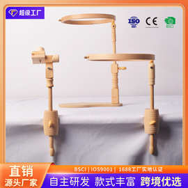 厂家批发刺绣绣架十字绣工具座式桌嵌绣架可调节实木法绣架子跨境