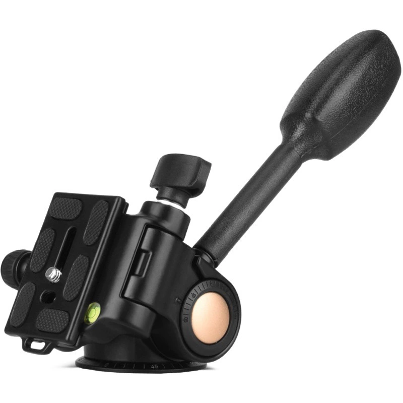 Легкая головка с трехмерной демпфирующая рукояткой из алюминиевого сплава Era Q08, панорамная шкала, горизонтальная металлическая головка штатива