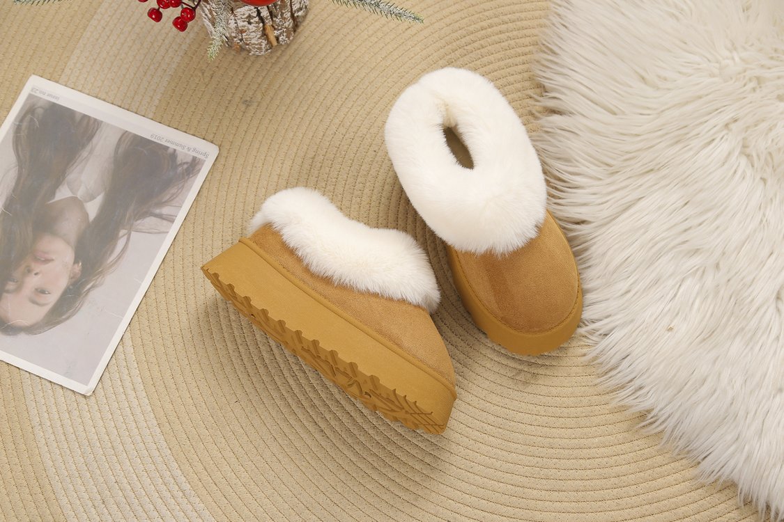 A new winter slip-on snow boots women's shoes plush one cotton shoes plus velvet thickened_voghion.com