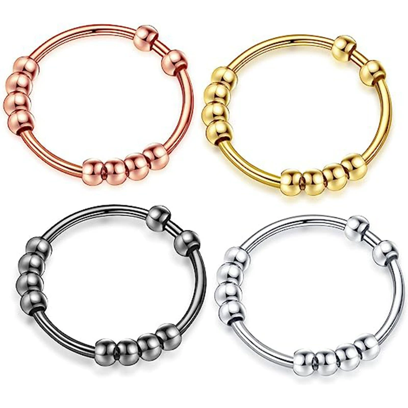 Xinghe Amazon Взрывы Трансграничные титановые стальные декомпрессионные кольца Персонализированные простые творческие вращающиеся ювелирные изделия из бисера