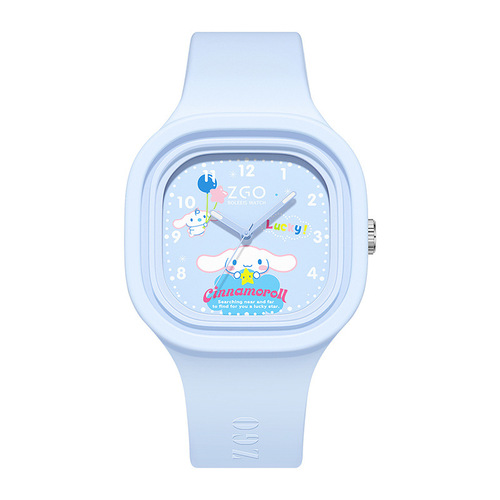 Zhenggang Sanrio co-branded Jade Dog children's watch for schoolgirls and girls cartoon luminous waterproof silicone quartz watch
