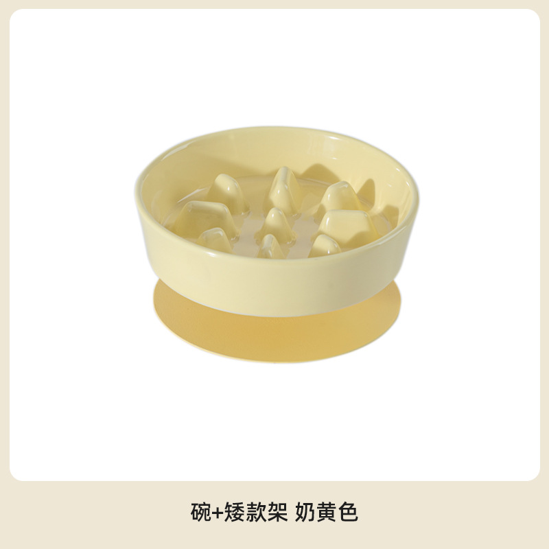 Cerámica para mascotas cuenco de comida lenta para proteger la columna vertebral cervical cuenco de gato plato de comida para gatos anti-asfixia cuenco de alimentos para gatos para perros y perros tazón de comida para perros