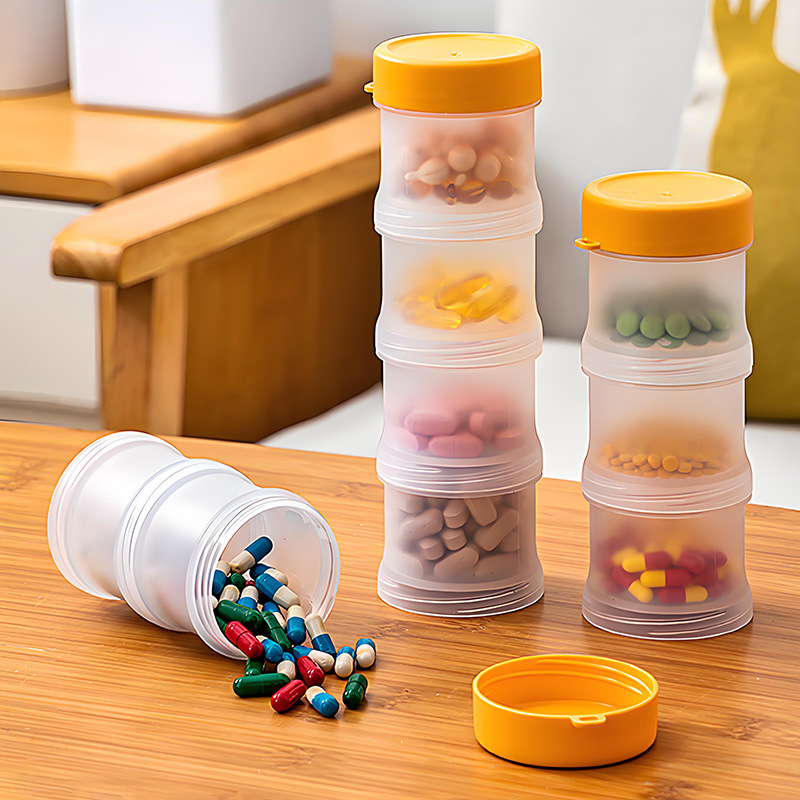 Connectable Dispensing Pill Box, Portable, Sealed and Moisture-Proof, Seven Days a Week Storage of Pills, Capsules, Pill Boxes, Classified Medicines