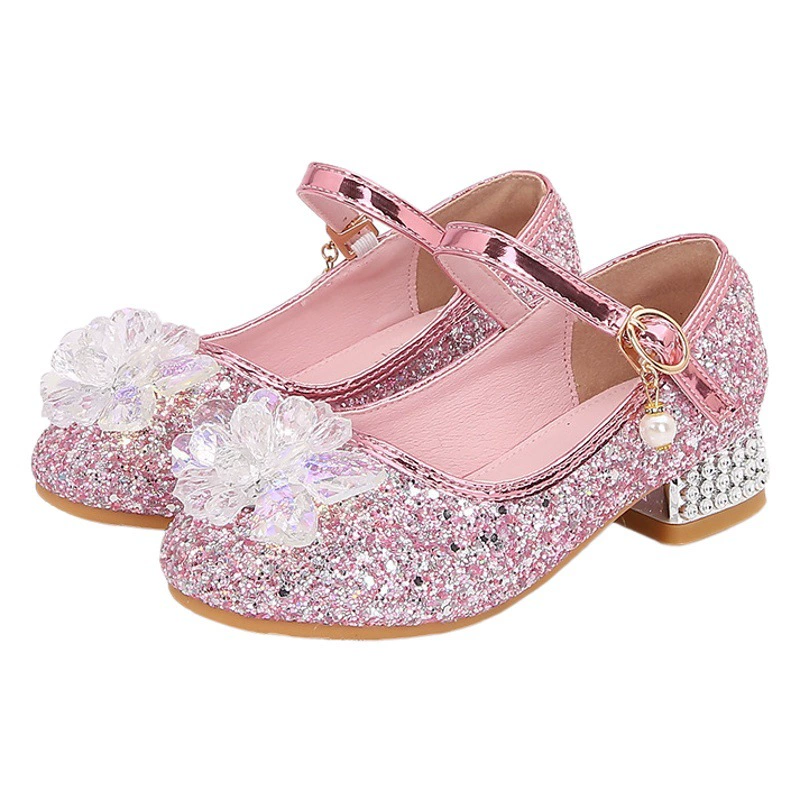 Детские туфли на высоком каблуке хрустальные туфли для девочек одиночные туфли для девочек