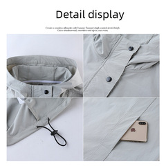 Autumn/Winter New Outdoor Casual Running Shoes Upgraded Waterproof Warm Blank Version Hooded Quick-Dry Running Sport Jacket