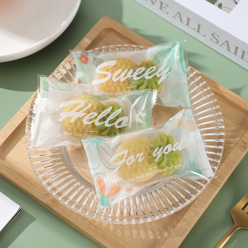 Caja de bolsa de embalaje de pastel de frijol verde caja de bolsa de helado para hornear máquina de helado de Frijol mungo bolsa de sellado autosellante soporte inferior transparente al por mayor