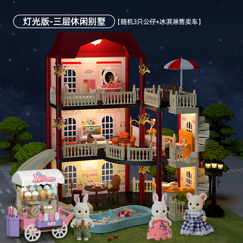 Kaola diario Casa de juego para niños juguete niña princesa Castillo Villa Casa Regalo de Cumpleaños niña casa de muñecas