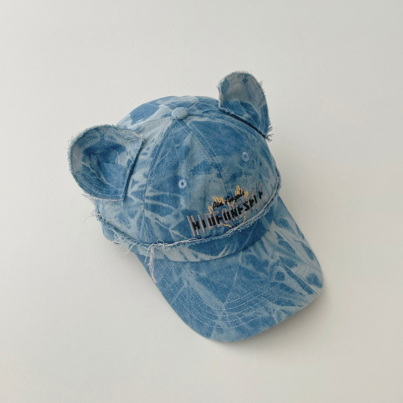 Padres e hijos hacen viejos sombreros de béisbol retro vaqueros adorables orejas de oso hip-hop callejero adultos sombreros de boca de pato marea
