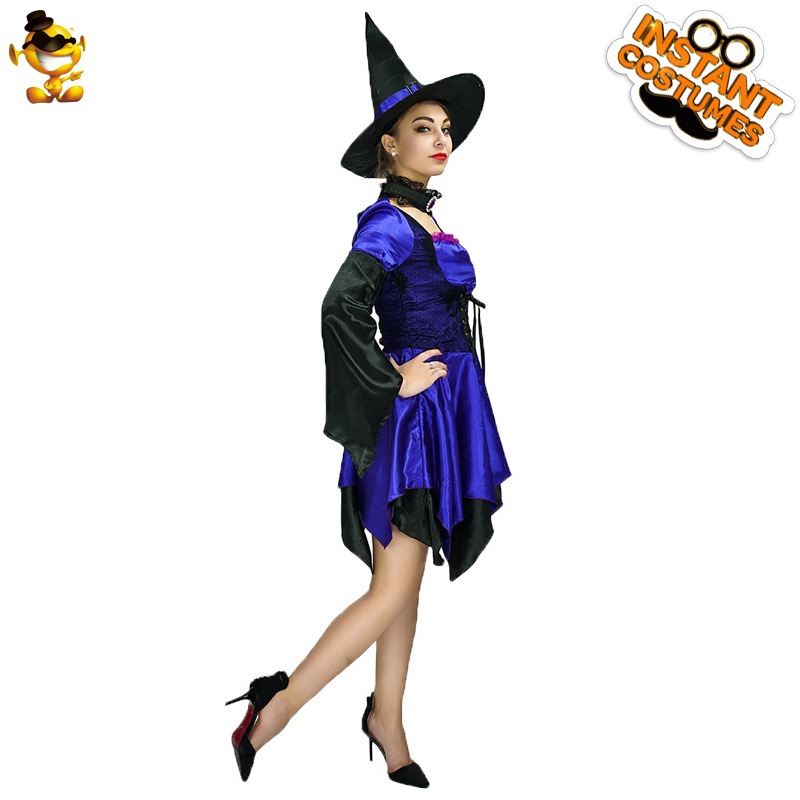 Halloween adulto bruja Cosplay traje del Partido de la mascarada cos etapa rendimiento ropa distribución al por mayor