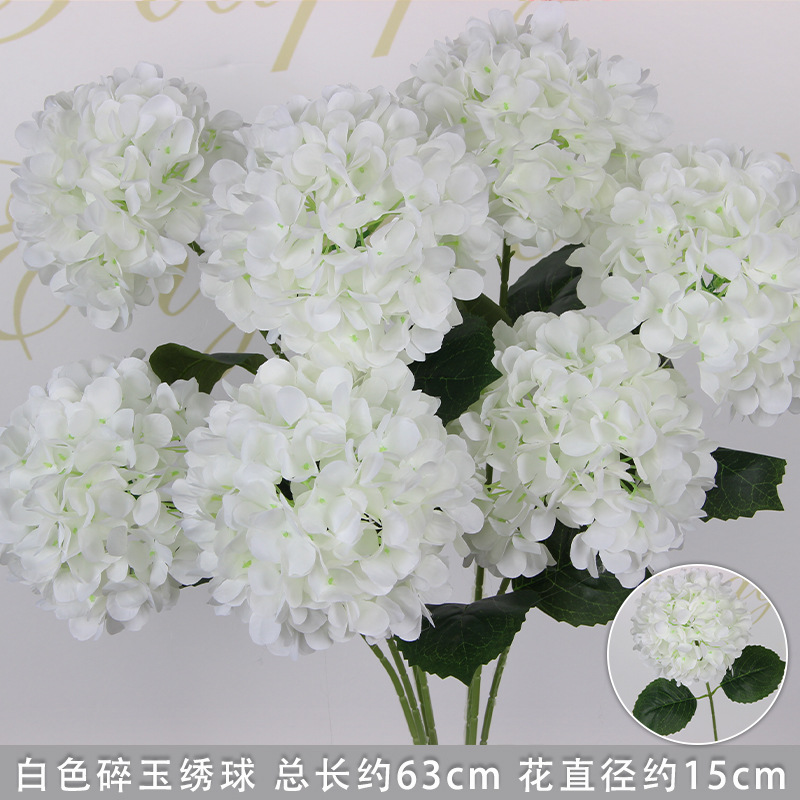 Bodas de flores de seda de imitación blanca flores falsas decorativas floral sala de bodas floral hogar ramo único camino de introducción de flores
