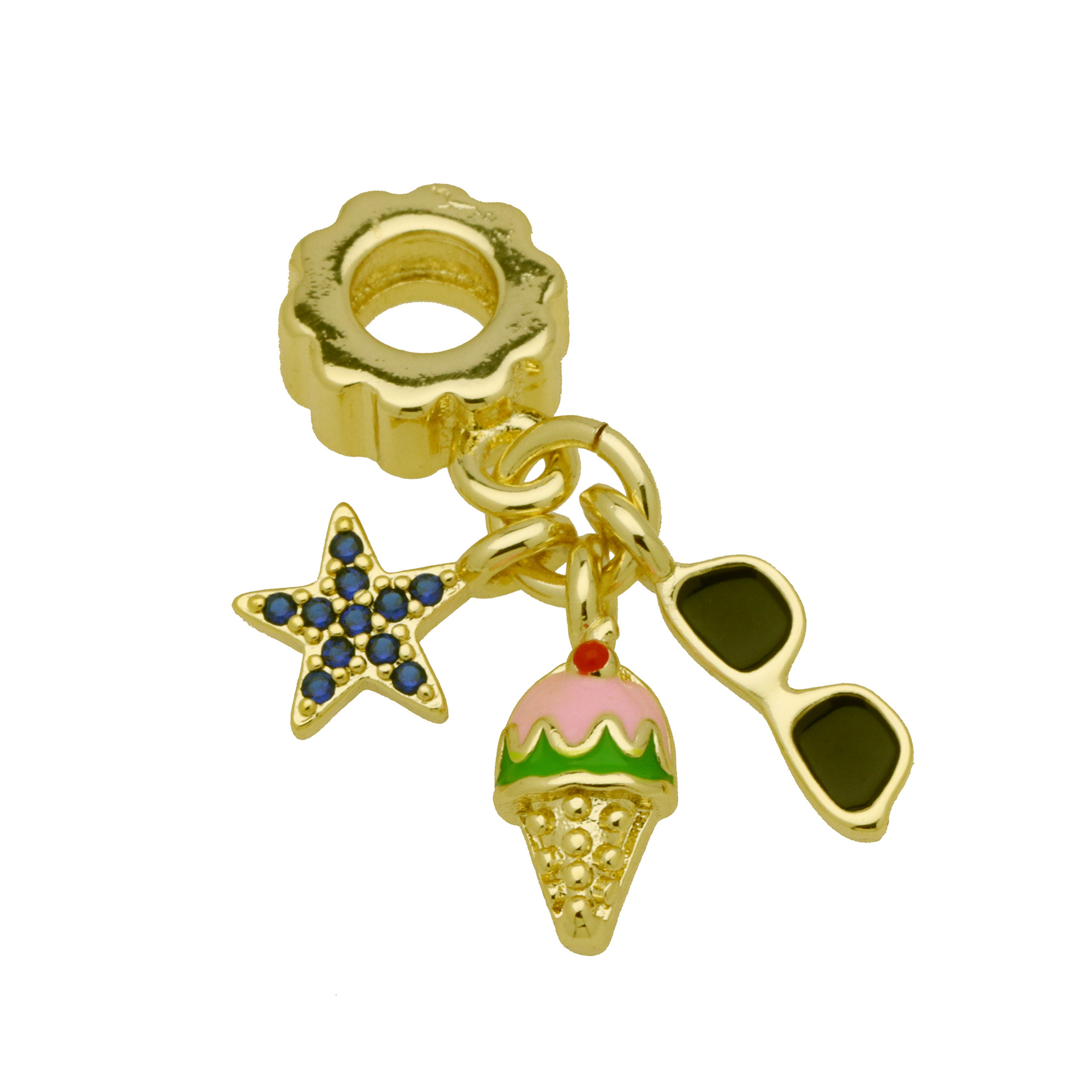 13g Weight Pendant Jewelry Making Type 23mm, 31mm Jewelry Making Size Zircon Inlay Material DIY Jewelry Accessories Classification 1 Piece Quantity Copper Material Ice Cream, Moon Pattern Enamel Design Cute, Sweet Style 1 Piece 23mm 31mm Copper Zircon Ice Cream Moon Pendant 17