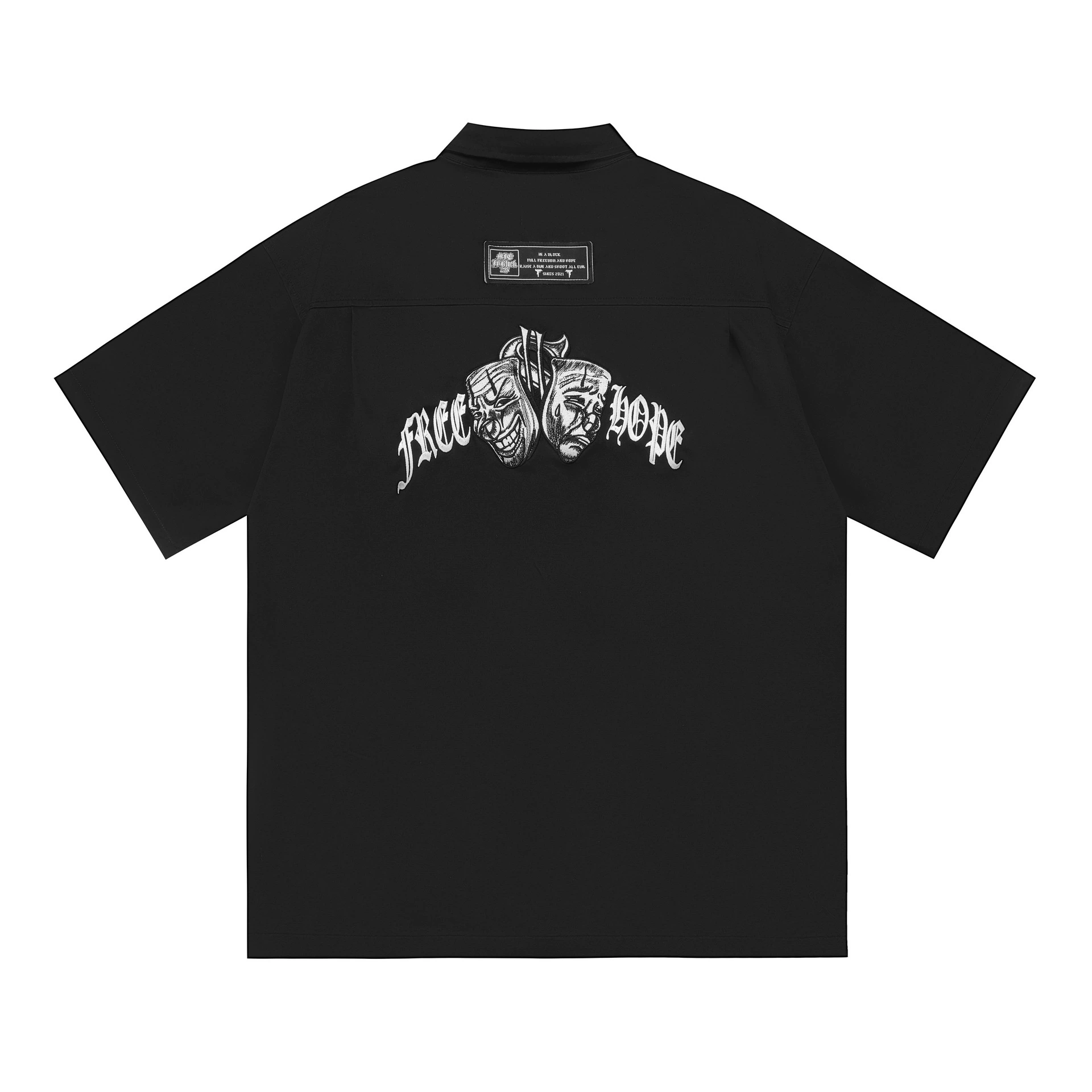 Customized workwear карманная рубашка плюс размер свободный клоун классическая маска вышитая рубашка