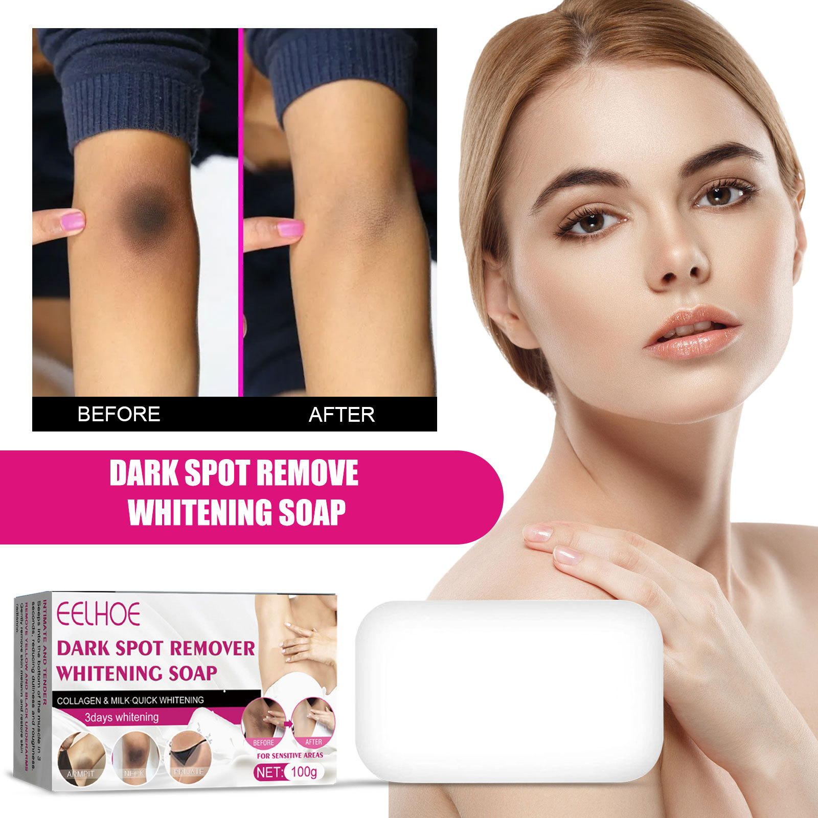 Dark Spot Remover Whitening Soap For Body Knees And Elbows_voghion.com