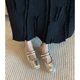 Cowhide Version New silver Ballet Sports Casual Shoes Flat Single-layer Shoes Women's Shallow Mouth Square Head Thick Bottom Mary Jane Shoes