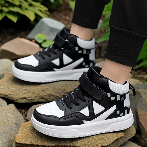 Children's board shoes 6-12 years old boys flat casual shoes girls medium height fashionable wear-resistant anti-slip children's shoes