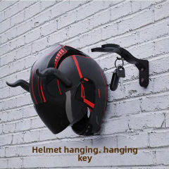 国境を越えた人気のオートバイヘルメットホルダー電気フレーム壁穴なし収納ラック安全ヘルメットラックアクセサリーラベル
