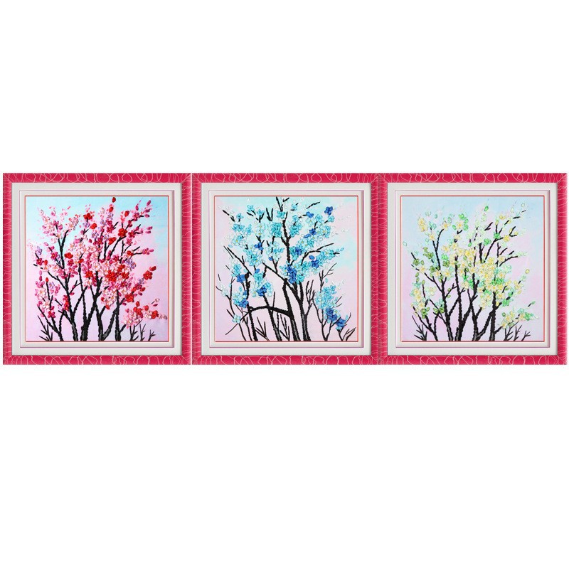 Bordado a mano DIY cinta bordado colgante pintura principiante bordado punto de cruz sala de estar pintura decorativa Lu bordado niños pequeña pintura colgante