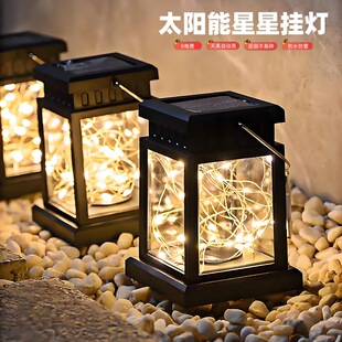 Cross-border New Products Solar Outdoor Waterproof Garden Light Decorative Atmosphere Light Star Hanging Light Candle Lawn Garden Light