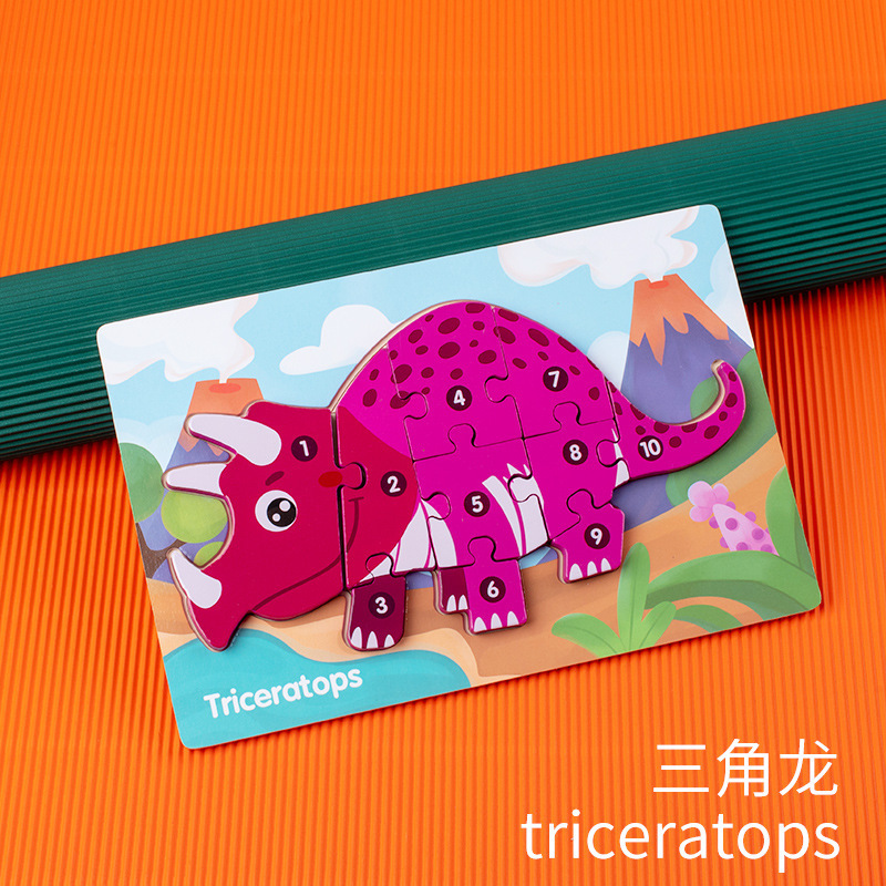 Iluminación niños 3D hebilla tridimensional rompecabezas educación temprana tráfico rompecabezas de madera bebé juguetes educativos de madera al por mayor
