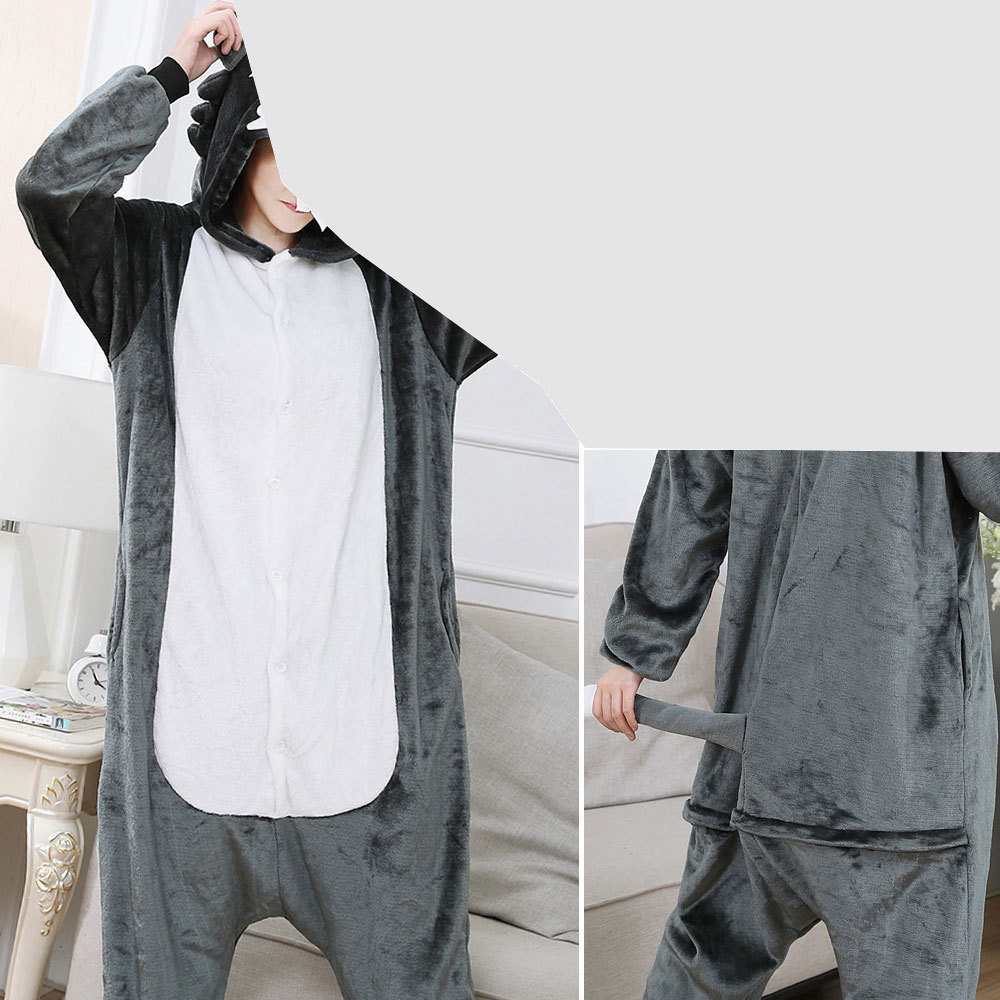 Transfronteriza de dibujos animados de una sola pieza pijamas de franela animal de invierno engrosada transfronteriza dinosaurio Tianma Tigre unicornio