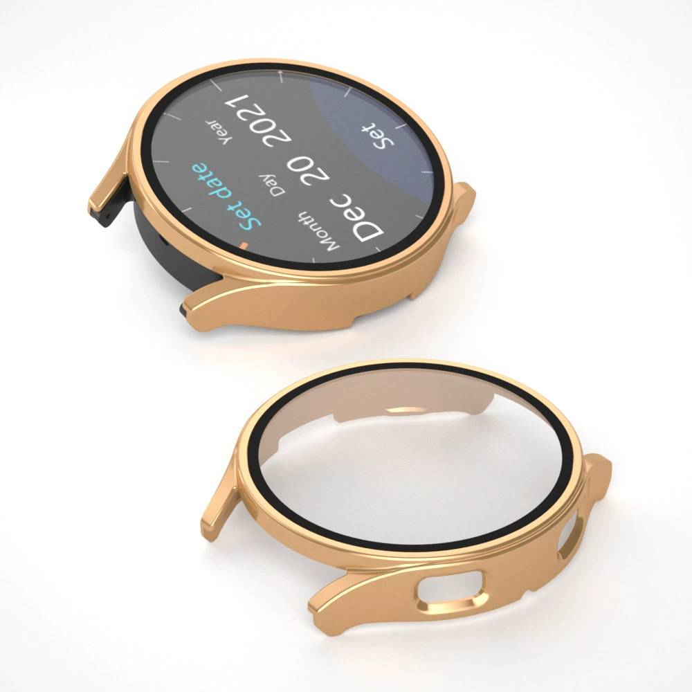 Подходит для Samsung Galaxy Watch7/6/5 поколений, PC хромированный корпус с закалённой пленкой, интегрированный чехол 40/44 мм