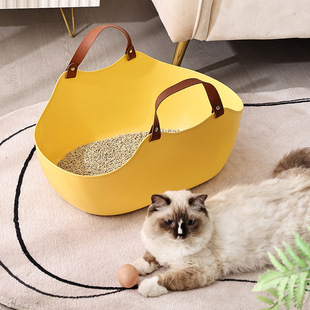 Amazon popular cat litter box semi-closed large open cat toilet cat litter box pet supplies wholesale