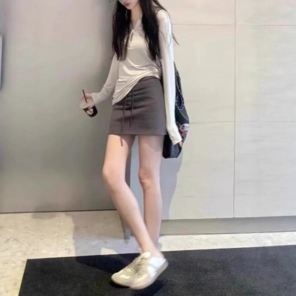 韩系半开领正肩长袖T恤女夏季薄款时尚气质防晒罩衫别致绝美上衣|undefined