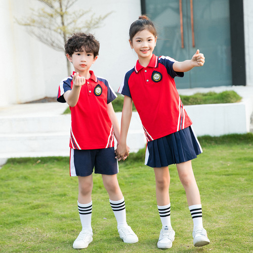 Kindergarten uniforms, primary and secondary school uniforms, summer short-sleeved sports suits, children's parent-child activity class uniforms, teacher uniforms