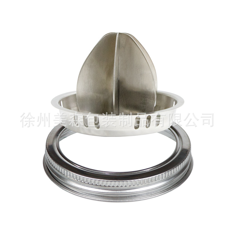 亚马逊新款304不锈钢分体梅森盖榨汁机手动榨汁机橙子柠檬挤压器