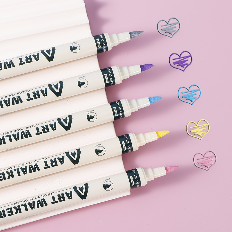 Marcador de acrílico para estudiantes de escuela primaria arte especial acuarela pluma color opaco plegable kindergarten niños color pluma traje