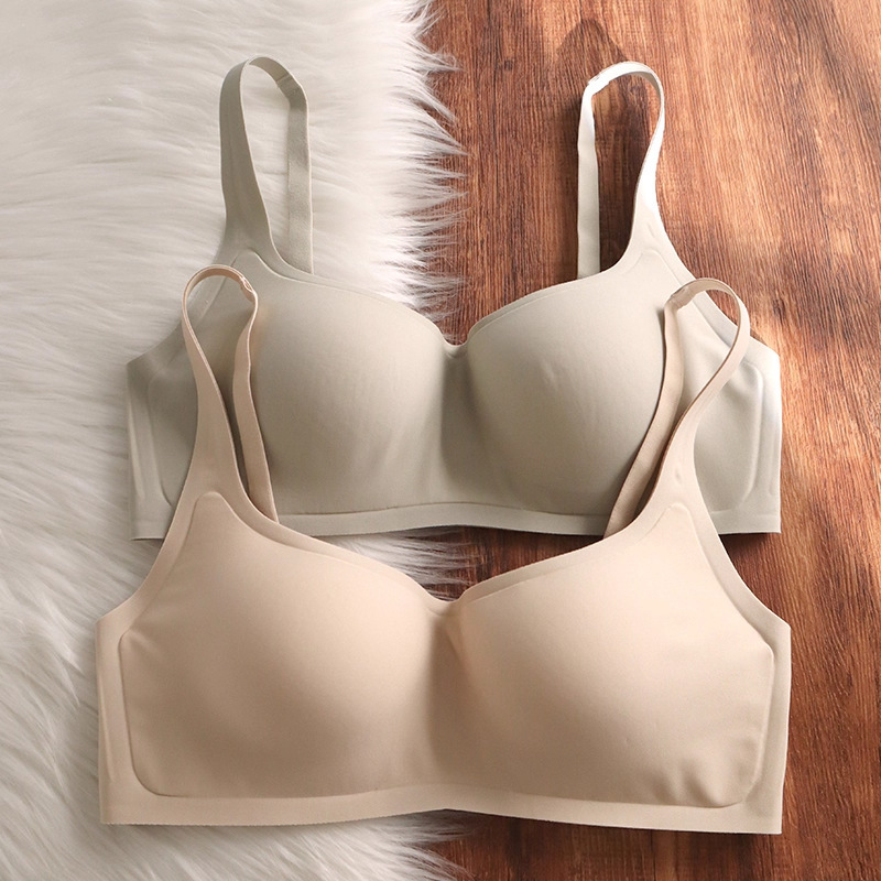 Retro Square-Neck Thin Bra for Women with Small Breasts, Push-Up, Secondary Breast Reduction, Anti-Sagging, No Rims, Seamless and Comfortable Bra