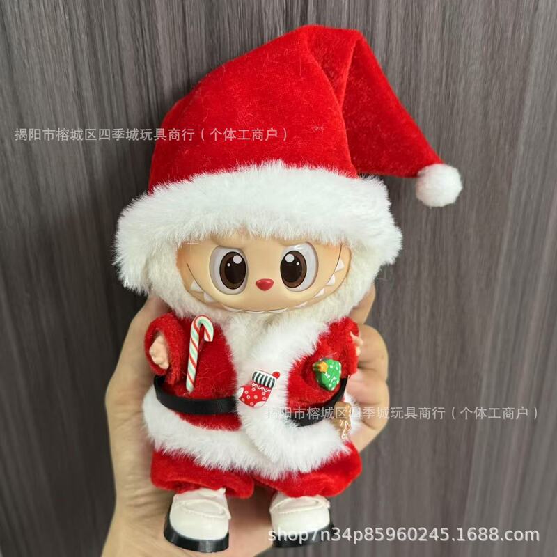 仅衣服适用于拉布布娃衣一二三代labubu挂件公仔可穿圣诞娃衣套装|undefined