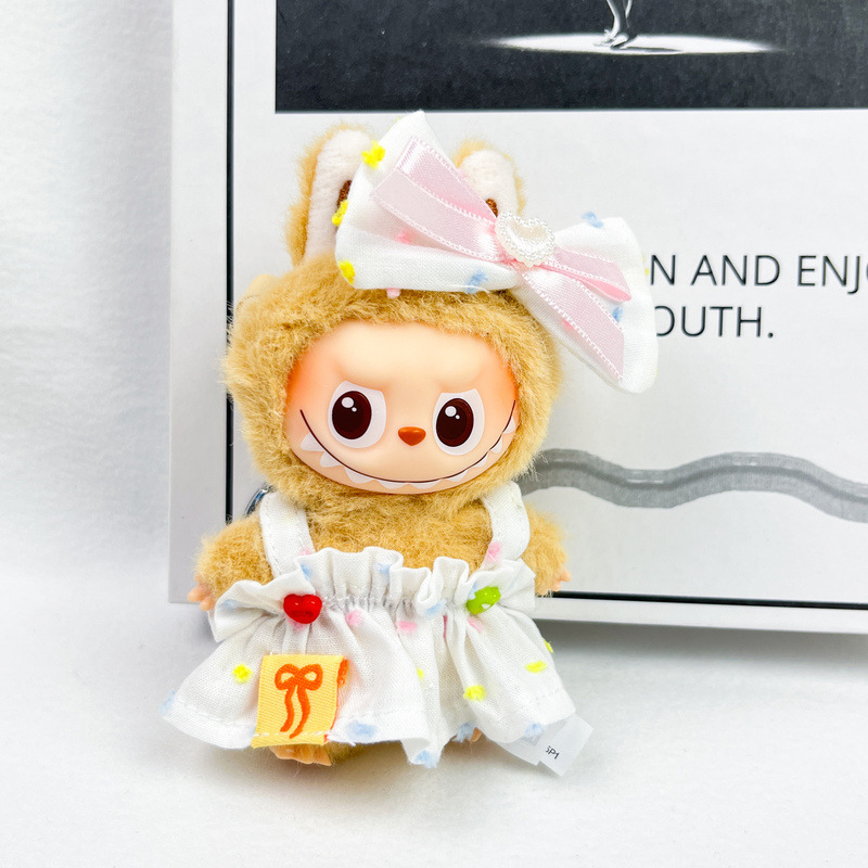 现货拉布布4.0衣服 蝴蝶结碎花连衣裙 棉花娃娃挂件labubu娃衣|undefined