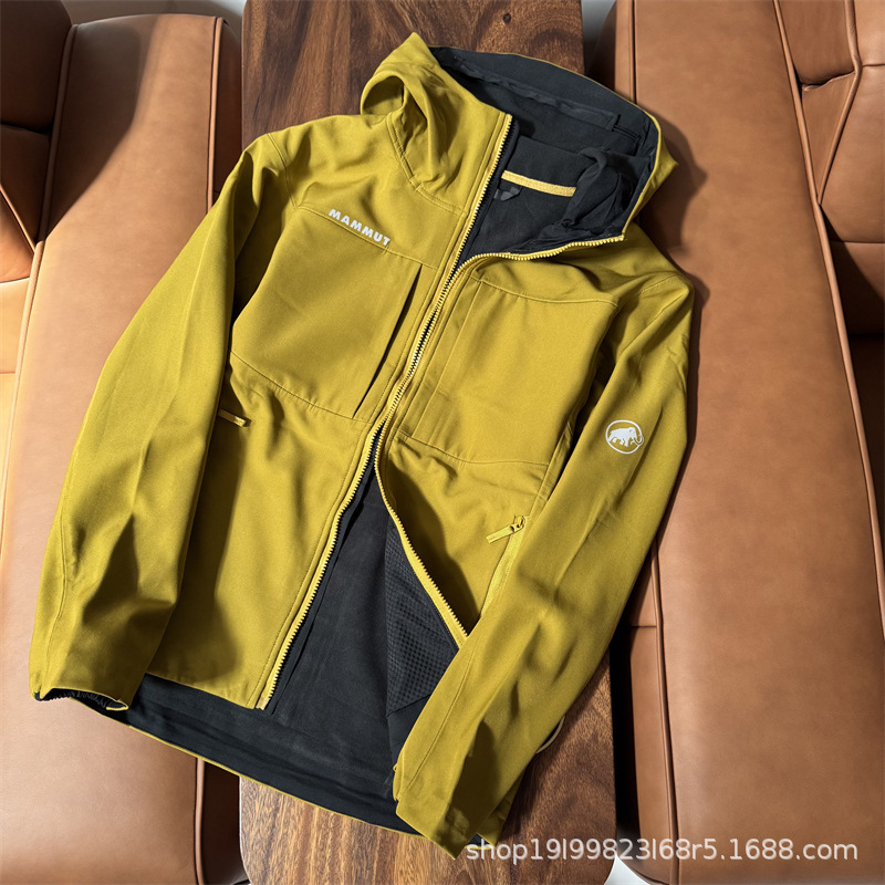 Mammoth Spring and Autumn Fully Glued Jacket Waterproof Breathable Outdoor Soft Shell Jacket Casual Sports Hooded Jacket