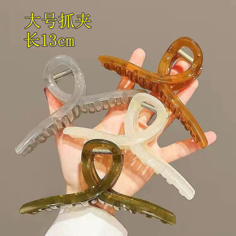 Korean acrylic hair clip women's elegant temperament jelly shark clip back head hair clip headdress wholesale