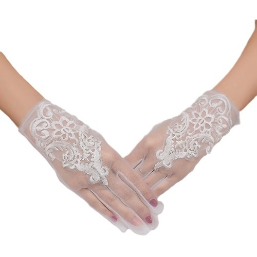 Wedding gloves wedding etiquette host lace bride wedding dress cheongsam female photo photography gloves 1024